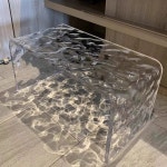 릴테이블 원형 미니 유리 접이식 소파 홀로그램