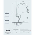 풀다운 스프레이어 브러시드 니켈 하이 아크 싱글 핸들 클래식 스테인리스 싱크대 수도꼭지