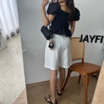 제이핏 럭키벌룬블라우스 블랙바로배송