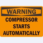 Car decoration sticker Warning Compressor Starts Automatically Vinyl PVC KK