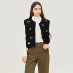 베네통 컬러자수 퀼팅 니트 베스트 BAKV56461