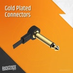 록 스톡 플랫 패치 케이블 3팩 - 4 C자형 초박형 효과 페달 케이블 직각 내구성 금 도금