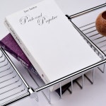 마기온 라인 브라스 오버 욕조 랙 확장형 캐디 우아한 크롬 광택 처리 완료