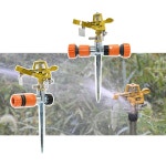 농장 관개 로커 가능한 지지대 회전 스프링클러 깍지 360 조정 정원 제트 금속 A