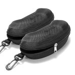 Yamrots 지퍼 하드 선글라스 케이스 휴대용 여행용 안경 플라스틱 후크