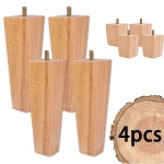 4PCS 단단한 나무 테이블 방지 의자 나사 가구 15 옷장 피트 다리 높이 교체 미끄럼 bla H60mm 4pcs