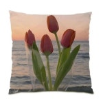 꽃 베개 커버 광장 거실 쿠션 데이지 인쇄 홈 인테리어 E 7 7 1개