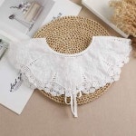 의류 레이스 라운드 리본 페이크카라 이너 블라우스 셔츠