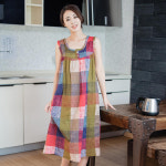 조이마담 컬러배색 레스 나시 면 홈드레스 h8007