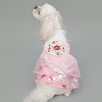 해피앤퍼피 애견한복 강아지한복 고양이한복 초소형부터 까지 02프릴아씨-핑크 1개