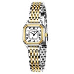 Timever 여성용 시계 빈티지 로마 숫자 다이얼 직사각형 케이스 소형 여성용 시계 앙증맞은 캐주얼 스테