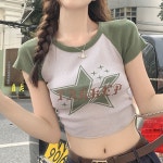 데이츠 프린팅 나그랑 크롭 반팔 티셔츠