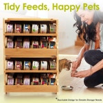 코안토 업그레이드 고양이 사료 정리함 캔 식료품 저장고 대나무용 36개 3온스 보관함