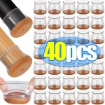 40 1PCS 실리콘 의자 다리 나무 바닥 용 라운드 펠트 패드 미끄럼 방지 커버 가구 슬라이더 캡 소음 감소