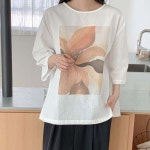 여성 여름 아사면 반팔 정장 캐쥬얼 블라우스 1호