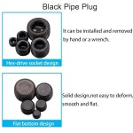 Hmknana 카본 강관 플러그 피팅 구색 키트 - 포트 밀봉을 위한 5가지 크기 1 8 1 4 3 8 1 2 3 4 NPT 남성 내부 육각 나사산 소켓 60PCS H-053