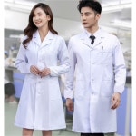 남녀공용 실습복 실험실 옷 프리미엄 의사가운 약국 코튼 버튼 슬리브