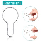 퀴케이 메탈 샤워 커튼 후크 걸이 클립 링 욕실 침실 주방 가정용 실용적인 재사용 가능한 행거 60개