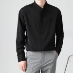 남성 구김없는 차이나 카라 셔츠 남방