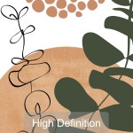 3pcs Boho 추상 모양 식물 터 중반 세기 보헤미안 스타일 아트 그림 벽 장식