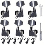 6PCS 3L 3R 기계 헤드 스트링 튜닝 페그 튜너 교체 업그레이드용 어쿠스틱