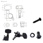 6PCS 3L 3R 기계 헤드 스트링 튜닝 페그 튜너 교체 업그레이드용 어쿠스틱