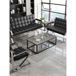 사무실 소파 3인용 회장님 사무실용 중역소파 중역쇼파 상담실 사무실쇼파 가죽 리셉션 세트 싱글