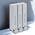 게더릭 벽걸이 물비누 디스펜서 3구 유광실버