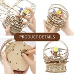 ROKR 3D 어른용 나무 퍼즐 기계식 음악 상자 별이 빛나는 밤 청소년용 DIY 회전 모형 키트 14세 이상 소년용 공예품 취미 선물 책상 장식 별이 밤