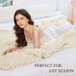 인정랙 청키 니트 담요 던지기 51 x63 100 핸드 셰닐 소파 홈 데코 부드럽고 아늑한 x63 Dark 40 50