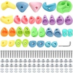 ZENFUN 32팩 암벽 등반 다양한 크기와 실내 실외 키트 하드웨어로 색상의 그립