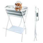 배수 조절 가능한 칼라가 FHTONGE 고가 개 욕조 그루밍 스테이션 접이식 2마리 중 1마리 휴대용 애완동물 세탁소 소형견 고양이 샤워 미용용