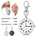 시계 휴대용 유니 에 키 버클 원형 열쇠고리 클립이 달린 준킨 2피스 쿼츠 포켓 워치