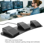 USB 풋 페달 PC 트리플 스위치 스위치 3 쓰리 키 프로그램 맞춤형 컴퓨터 키보드 마우스