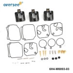 Yamaha 2 행정 40 범용 호환 선외기 엔진 용 기화기 키트 Mercury Marine 8M 6010313 18 6H4-W0093-03