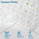 WRISIN 욕조 매트 흡입 컵 미끄럼 방지 - 목욕 샤워 안전을 위한 100 고무 욕실 부드러운 촉감 BPA PVC 프리 반려견 28 x 16 Rectangular