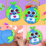 지구 환경 지킴 펠트 가방 만들기 미술 어린이 학습 교구 DIY 교재 키트