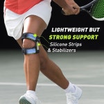 측면 안정제 슬개골 젤 패드가 포함된 LETSHAKE 힘줄 지지 스트랩 여성 남성용 무릎 보호대 관절염 지지 이중 밴드 대형 Medium