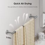 강력한 욕실 하드웨어 액세서리 세트 SUS304 스테인리스 스틸 24 타월 바 벽걸이용 모던 랙 홀더 4피스 매트 Stainless Steel