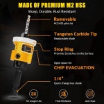 5PCS 카운터싱크 드릴 비트 1 4 보관함 카운터보어 세트 카운터보어 헥스 82 DS-PB 목공용 3 16 1 2 섕크 11 64 드릴 3 8 드릴 깊이 9 64