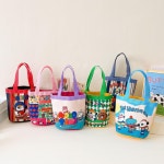 카툰 미니 손가방 캔버스 가방 에코백 도시락 빈티지 피크닉