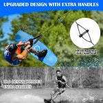 SETYPARY 다이네마 신축성 웨이크보드 로프 핸들 스핀 스킬 수행을 위한 75피트 견인 수상 스키를 4섹션 스키 무릎 보드를 왓츠스포츠