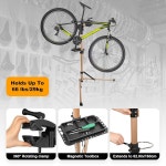 Xeoca 66 LBS 자전거 스탠드 - 정비사 유지보수 랙용 전기 자전거 산악 도로 자전거용 정비 작업대 알루미늄 합금 전체 높이 조절 샴페인