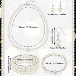 글렌말 진주 라인스톤 여성용 주얼리 세트 결혼식 생일 신부 샤워 티 파티용 목걸이 팔찌 귀걸이 Casual Style