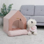 썸데이몰 레드퍼피 해피하우스 체크핑크 푹신 고양이 반려동물 개집 강아지하우스