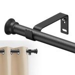 윈도우용 커튼봉 30 58 5 8 소형 브래킷이 침실용 헤비 듀티 드레이퍼용 검은색 세트 17 -52