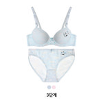 바우로우 하늘 구름 주니어 3단계 브라팬티 세트 초등학생 중학생 속옷 80A J2010-3