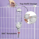 케이지용 배넌 개 물 디스펜서 개 고양이 토끼를 위한 34온스 자동 급식 상자 물병 애완동물 노즐 직경 BPA 프리 15oz