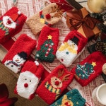 겨울 슬리퍼 여성 기모 방한 세탁 실내용 따뜻한 봄날하우스 3크리스마스종이상자1set5