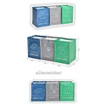 영다 재사용 가능한 재활용 봉투 가정 주방 사무실용 3피스 분리 쓰레기통 세트 - 방수 쓰레기 분류 정리함